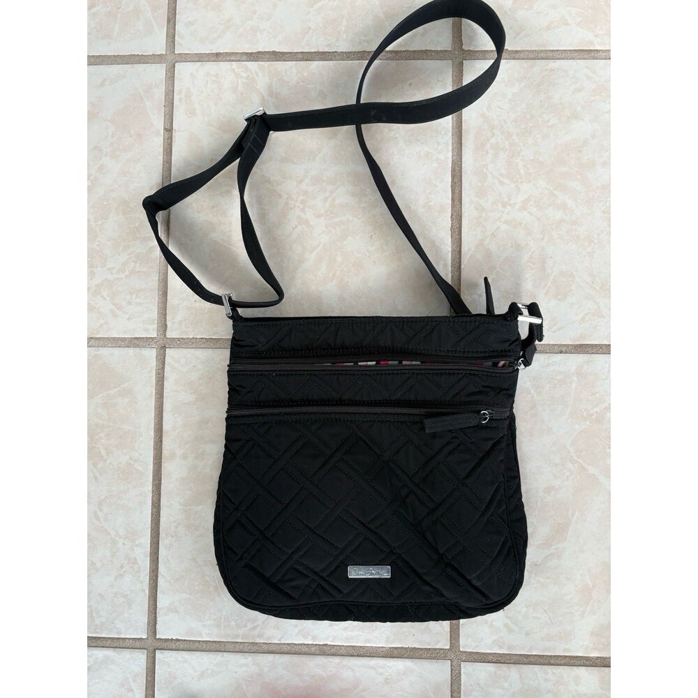 VERA BRADLEY Trio Zip Hipster, black, Crossbody Purse Bag Microfiber